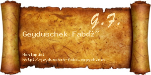 Geyduschek Fabó névjegykártya